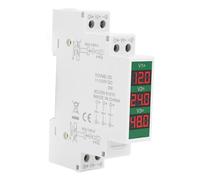 Kelawoly Voltímetro de Carril DIN con Pantalla LCD, Medidor de Voltaje Modular de Triple Vía Preciso DC11-310V para Aplicaciones Industriales