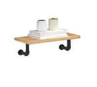 KELENMNAZT Estante De Pared, Estante Decorativo, Soporte For Flores, Madera Maciza Cuadrada con Soportes De Tubo De Metal, Multifuncional(20 * 60cm)