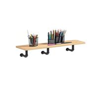 KELENMNAZT Estante De Pared, Estante Decorativo, Soporte For Flores, Madera Maciza Cuadrada con Soportes De Tubo De Metal, Multifuncional(20 * 80cm)