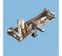 KELENMNAZT Estante De Pared Frontal con Espejo De Tocador Y Ventosa Oculta For Baño, Soporte For Grifo Sin Taladro, Gran Capacidad De Carga.(50cm)