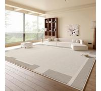 KeletiRug Alfombra de Salón Lavable para Dormitorio 120 x 180 cm, Salón y Pasillo, Pelo Corto Suave Antideslizante, Decorativa ModernaPatchwork Geométrico Moderno Beige