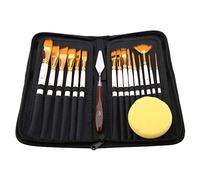 KELFEEAO 15 Pcs Paint Brush Set, Travel Watercolor Paint Brushes Artist Paint Brushes Nylon Hair Painting Tools for Acrylic Painting, Oil, Watercolor, Gouache