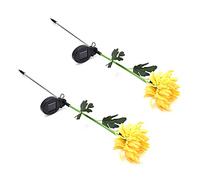 KELFEEAO 2PCS Solar Outdoor, Lawn Simulation Solar Flower Lights LED Solar Chrysanthemum Light for Outdoor Garden Yard Patioyellow (Yellow)