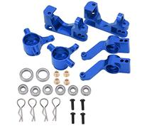KELFEEAO Bloques de dirección Delanteros de Aluminio, Bloques de dirección mecanizados por CNC Bloque de Ruedas Ejes en C Portadores de Ejes mejorados Pieza para 1/10 Slash 4x4 RC Off Road (Blue)