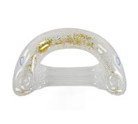 KELFEEAO Cama Flotante Inflable, salón acuático de PVC de 63x60 Pulgadas con válvula de Aire, Flotador de Verano Plegable, Piscina, Lago para niños y Adultos (Gold Sequins)