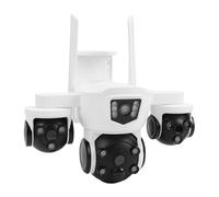 KELFEEAO Cámara de Seguridad Solar, cámara Exterior 4G de Triple Lente con resolución 8K Alarma de detección Humana Cámaras inalámbricas de visión Nocturna a Todo Color para seguri (Versión de Asia