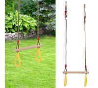 KELFEEAO Columpio Trapecio para niños, 200 kg de Capacidad, Columpios para niños Resistentes con Barra de Madera, Juego de Columpios para Interiores y Exteriores para balcón,