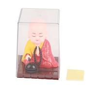 KELFEEAO Estatua del pequeño Buda, estatuilla Solar del pequeño Monje, Juguete Chino Divertido con Cabeza agitadora, Adorno para el salpicadero del Coche de Buda para la Riqueza