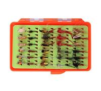 KELFEEAO Juego Surtido de Moscas para Pesca con Mosca, 30, 32 Piezas, Kit de Moscas para Trucha con Caja para Moscas, señuelos Artificiales para Pesca de salmón y tímalo en Agua du (81122C30(30