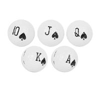 KELFEEAO Paquete de 5 esferas de Golf con patrón de póquer, Pelota de práctica con 332 hoyuelos, Pelota de Distancia de Doble Capa con línea de Marcado para Entrenamiento de Campo de