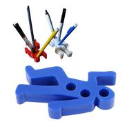 KELFEEAO Portalápices de escena del crimen, divertido organizador de escritorio con 3 agujeros para aliviar el estrés, accesorios de oficina, suministros escolares para el espacio de (Azul)