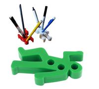 KELFEEAO Portalápices de escena del crimen, divertido organizador de escritorio con 3 agujeros para aliviar el estrés, accesorios de oficina, suministros escolares para el espacio de (Verde)