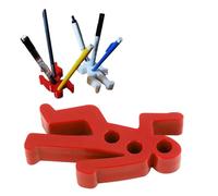 KELFEEAO Portalápices de escena del crimen, divertido organizador de escritorio con 3 agujeros para aliviar el estrés, accesorios de oficina, suministros escolares para el espacio de (Rosa)