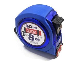 KELI FRANCE - K•LINE - Cinta Métrica de Doble Lectura Ultra Compacta, Magnética Profesional, Bi-Material, Rigidez 2.2m, Gancho Cuádruple, Cinta Extra Ancha 25mm (8M x 25mm)