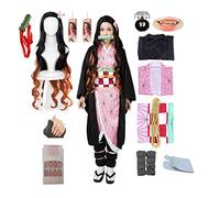 kelihood - Disfraz de cosplay de Demon Slayer (anime japonés): Nezuko Kamado, conjunto de kimono para adulto, disfraz de Halloween, talla L