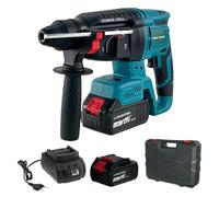 KELINS Taladro Percutor a Bateria, Martillo Percutor Bateria con Portabrocas SDS-Plus, Motor Sin Escobillas, 2000W, 1,2 Nm, 1000 RPM, Fuerza de Impacto 1J, 2 baterías 21 V 3,0 Ah