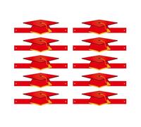 Kelisdi 10 sombreros de graduación coloridos para ceremonias de fin de año, suministros de aula, hechos a mano, de papel, con borlas, coronas de graduación