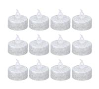 Kelisdi 12 velas LED de té con purpurina sin llama, funcionan con pilas, para boda, Navidad, fiesta de cumpleaños, hogar, luces LED para dormitorio