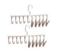 Kelisdi 2 estantes de secado de ropa móviles ajustables con 5 ganchos y 5 clips para colgar ropa para uso en interiores y exteriores, estante modificable, ahorro de espacio, colgador móvil