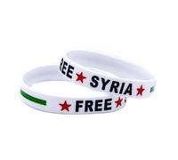 Kelisdi 2 pulseras de silicona siria delicadas perfectas para demostraciones y uso diario por partidarios de la paz, joyería de declaración política, talla única, como se describe
