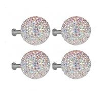 Kelisdi 4 pomos de diamantes de imitación para cómodas, manijas de puerta de armario de cocina, tiradores de armario, pomos simples para cajones, accesorios de muebles de moda, tiradores de gabinete
