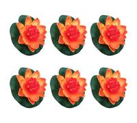 Kelisdi 6 flores flotantes artificiales con almohadilla para decoración de estanques de jardín, 1 KelisdiCM realista flotante