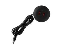 Kelisdi Adaptador de carga integrado de escritorio USB de 2 puertos para computadora de escritorio, adaptador divisor de línea de datos, toma de pared con puerto