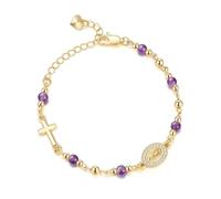 Kelisdi Ajustable con corazón dorado y cruces de obsidiana para ocasiones especiales ajustable, talla única, como se describe