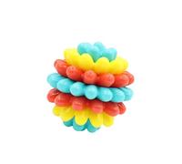 Kelisdi Bola de juguete masticable de goma de repuesto largo para perros grandes que promueve la higiene dental con parte externa texturizada y plan brillante de varios colores