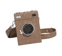 Kelisdi Bolsa multifuncional para cámara con correa ajustable, bolso bandolera para varias ocasiones, piel sintética para noche, Khaki