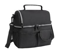 Kelisdi Bolsa térmica para el almuerzo con doble compartimento, aislada, tela Oxford, para oficina, escuela, camping, picnic