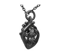 Kelisdi Cadena de cenotafio para mascotas que resalta el plan estructural del corazón que se puede abrir, joyería de cremación inoxidable con compartimento oculto, cadena de cenotafio