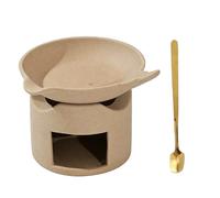 Kelisdi Calentador de té de cerámica para difusión de fragancias, soporte para velas de té para meditaciones, relajación, aceite esencial, calentador de té de cerámica