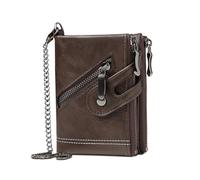 Kelisdi Cartera corta multifuncional de piel sintética con bloqueo para hombres de negocios que muestra un gusto personal a la moda, café, Mass Beauty