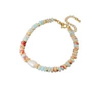 Kelisdi Collar de moda para mujer con cuentas de piedra natural y perlas, decoración para un aspecto elegante, joyería que mejora la felicidad, talla única, como se describe