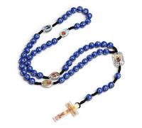 Kelisdi Collar de rosario de cadena de cuentas con colgante de cruz, rosario católico simple para colgante religioso católico, moderno, elegante y religioso, One Size, como se describe, como se
