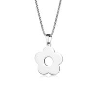 Kelisdi Collares con colgante de acero inoxidable, collar con colgante de flor, joyería de regalo de cumpleaños, collares de flores pequeñas para mujer
