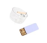 Kelisdi Conure - Juego de entrenamiento de plataforma de control de residuos con proveedor de aluminio, soporte de jaula de madera, herramienta para pájaros y mascotas, paquete de ayuda de aprendizaje