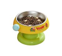 Kelisdi Cuenco ergonómico para mascotas de altura inoxidable, base no deslizante para leopardina y desayuno canino, fuerte y resistente al óxido