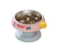 Kelisdi Cuenco ergonómico para mascotas de altura inoxidable, base no deslizante para leopardina y desayuno canino, fuerte y resistente al óxido