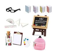 Kelisdi Decoración de casas de muñecas en miniatura, herramienta de aprendizaje escolar con accesorios, figura modelo para exhibición de aula, suministros escolares