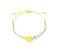 Kelisdi Delicada pulsera tejida a mano que combina el diseño de corazón y el mal de ojo místico multicolor con cuentas de mal de ojo, talla única, como se describe