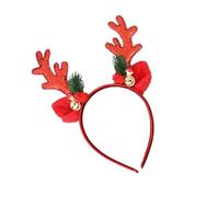 Kelisdi Diadema de cuerno de ciervo de Navidad con sonidos suaves y acogedores, accesorio aterciopelado para adultos y niños