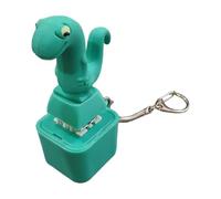 Kelisdi Divertido llavero de lagartos de juguete activado por prensa con luz LED recargable por USB, accesorios nocturnos para viajeros y estudiantes, iniciación de conversación, Slimmodel 1, Talla