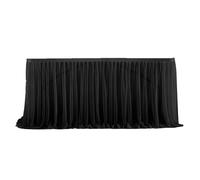 Kelisdi Elegante mantel de tul con perlas para recepción, varios tamaños, opción de color, falda de escritorio para despedida de soltera, decoración de boda, camino de mesa, Negro, 4ft
