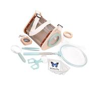 Kelisdi Equipo completo de recolección de animales con caja de madera segura y bolsa de transporte para camping, equipo de exploración con funda segura y bolsa de transporte para observación de