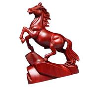 Kelisdi Estatua artística de madera hecha a mano con caballo, gran decoración de estudio o área de trabajo, aumenta el equilibrio y la motivación, adorno de escritorio para oficinas