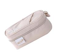 Kelisdi Estuche para lápices, estuche simple y grande, organizador de bolígrafos, cremallera, expandible, gran capacidad, gran capacidad, Color té con leche