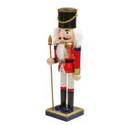 Kelisdi Figura multifuncional de cascanueces de madera de 25 cm, accesorio de escritorio para romper nueces, festividades, decoración del hogar, adorno pintado a mano