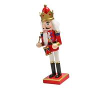 Kelisdi Figura multifuncional de cascanueces de madera de 25 cm, accesorio de escritorio para romper nueces, festividades, decoración del hogar, adorno pintado a mano